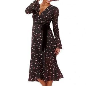 NEW Hutch‎ x ModCloth Truth From My Red Lips Black Midi Dress Size XL